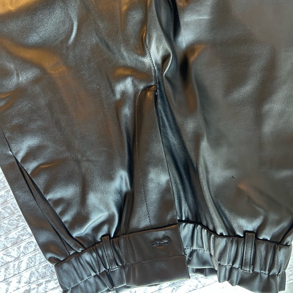 zara baggy leather pants